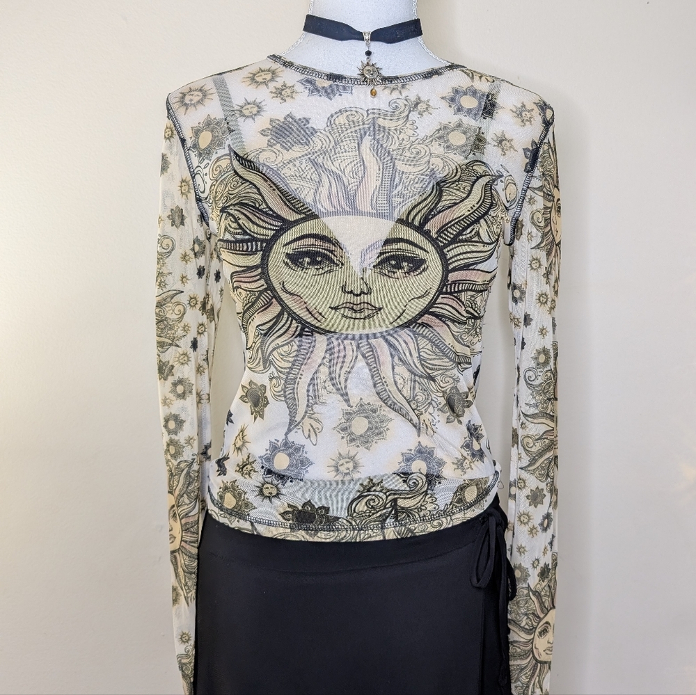 Urban Outfitters Sun and Moon Sheer Long Sleeve Top